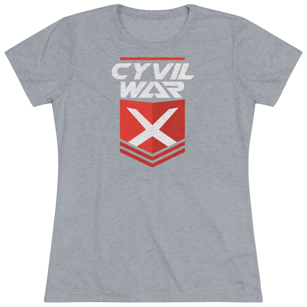 CYVIL WAR X BADGE ORANGE Multicolor on Women's Triblend T Shirt