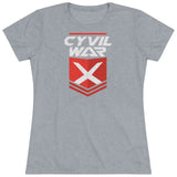 CYVIL WAR X BADGE ORANGE Multicolor on Women's Triblend T Shirt