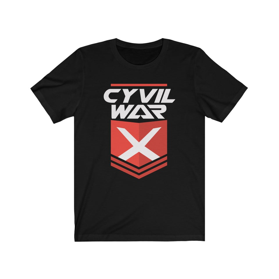 CYVIL WAR X BADGE LOGO  Mens Jersey Short Sleeve T Shirt