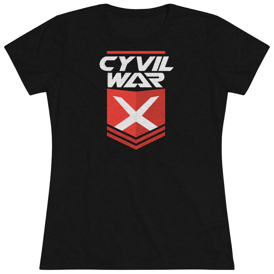 CYVIL WAR X BADGE ORANGE Multicolor on Women's Triblend T Shirt