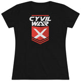 CYVIL WAR X BADGE ORANGE Multicolor on Women's Triblend T Shirt