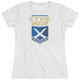 CYVIL WAR X BADGE Night Womens Multicolor on Triblend T Shirt