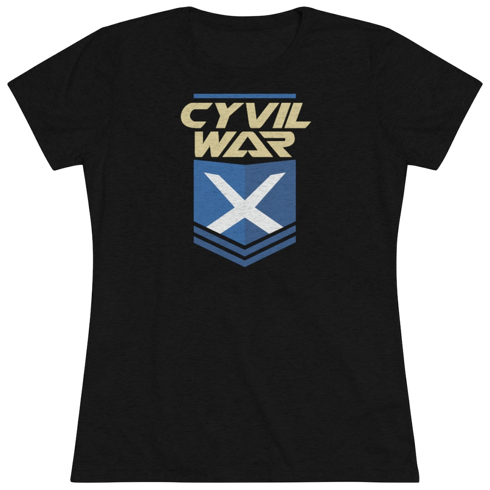 CYVIL WAR X BADGE Night Womens Multicolor on Triblend T Shirt