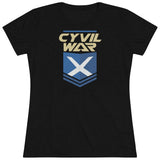 CYVIL WAR X BADGE Night Womens Multicolor on Triblend T Shirt