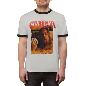 THE DUDE ABIDES - Multicolor on Ringer Tee