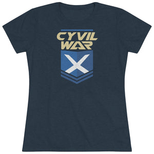 CYVIL WAR X BADGE Night Womens Multicolor on Triblend T Shirt