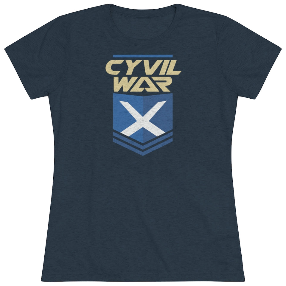 CYVIL WAR X BADGE Night Womens Multicolor on Triblend T Shirt