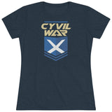 CYVIL WAR X BADGE Night Womens Multicolor on Triblend T Shirt