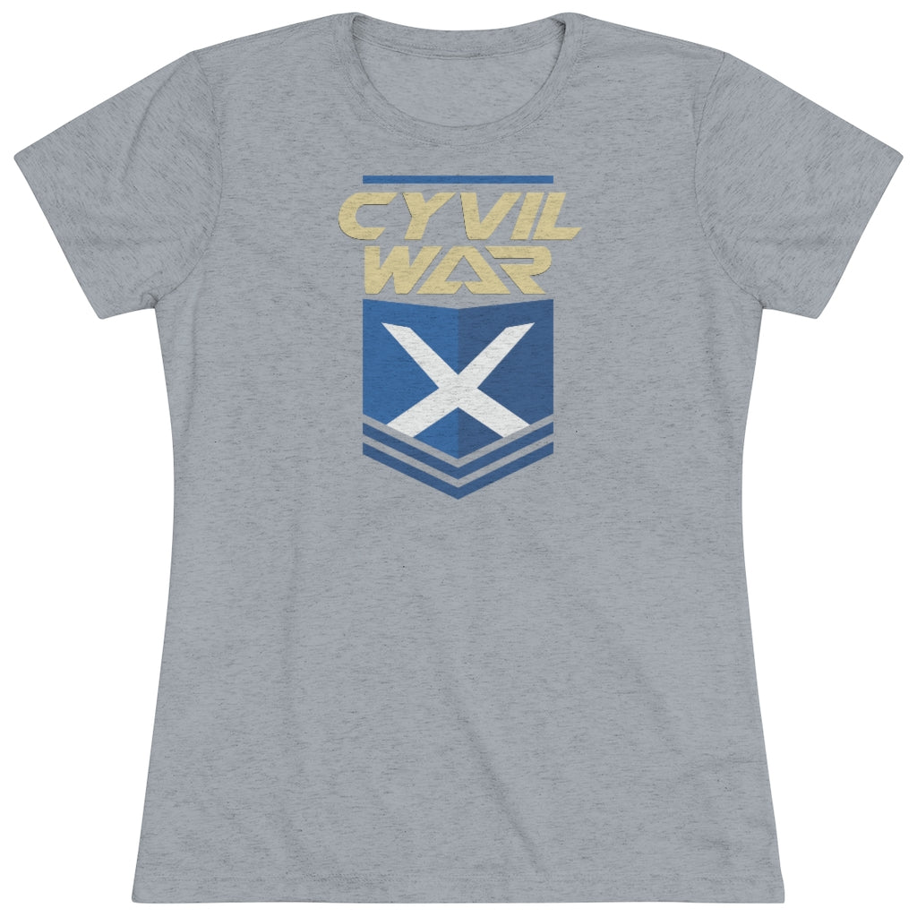 CYVIL WAR X BADGE Night Womens Multicolor on Triblend T Shirt