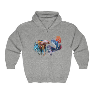 BIG FISH Multicolor on Full Zip Hooded Sweatshirt