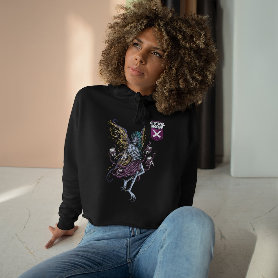 TOOTH FAIRY Womens Multicolor on Crop Hoodie