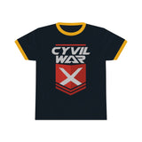 CYVIL WAR X - Multicolor on Ringer Tee