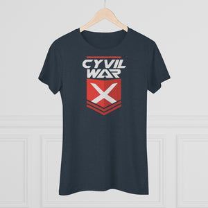 CYVIL WAR X BADGE ORANGE Multicolor on Women's Triblend T Shirt