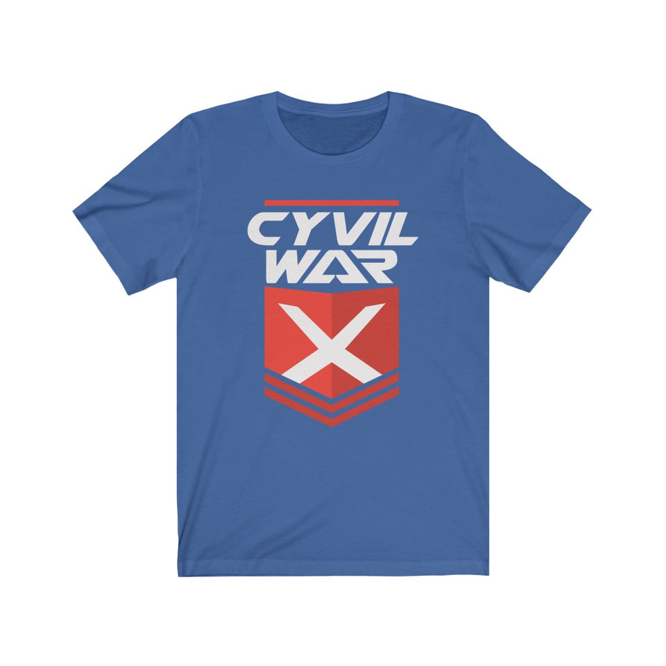 CYVIL WAR X BADGE LOGO  Mens Jersey Short Sleeve T Shirt