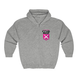 CYVIL WAR X - Pinky - Full Zip Hooded Sweatshirt