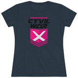 CYVIL WAR X  Pinky Women's Multicolor on Triblend T Shirt