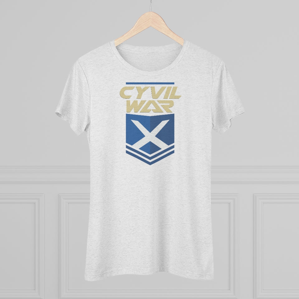 CYVIL WAR X BADGE Night Womens Multicolor on Triblend T Shirt