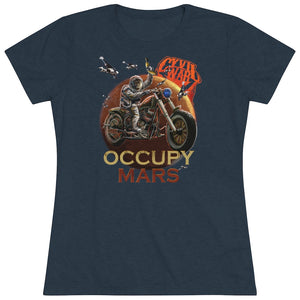 MARS MONKEY Womens Multicolor on  Triblend T Shirt