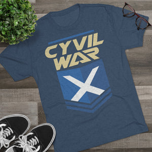 CYVIL WAR X - TWILIGHT - Multicolor on Men's Tri-Blend Crew Tee