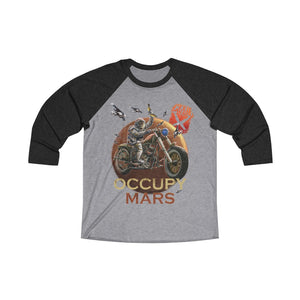 MARS MONKEY Mens Multicolor or Tri-Blend 3/4 SLeeve T Shirt