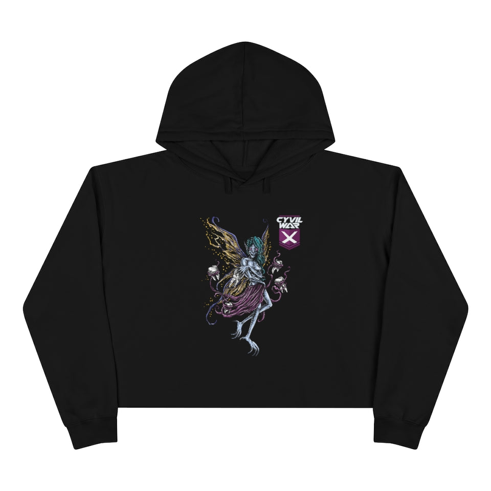 TOOTH FAIRY Womens Multicolor on Crop Hoodie