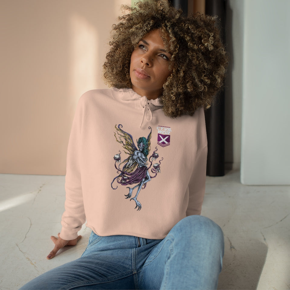 TOOTH FAIRY Womens Multicolor on Crop Hoodie